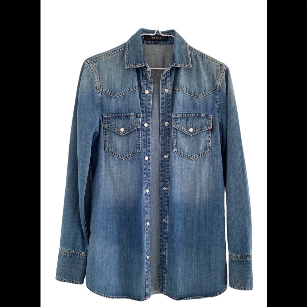 Gucci Denim Button Up Shirt Size Italian 38 Size XS